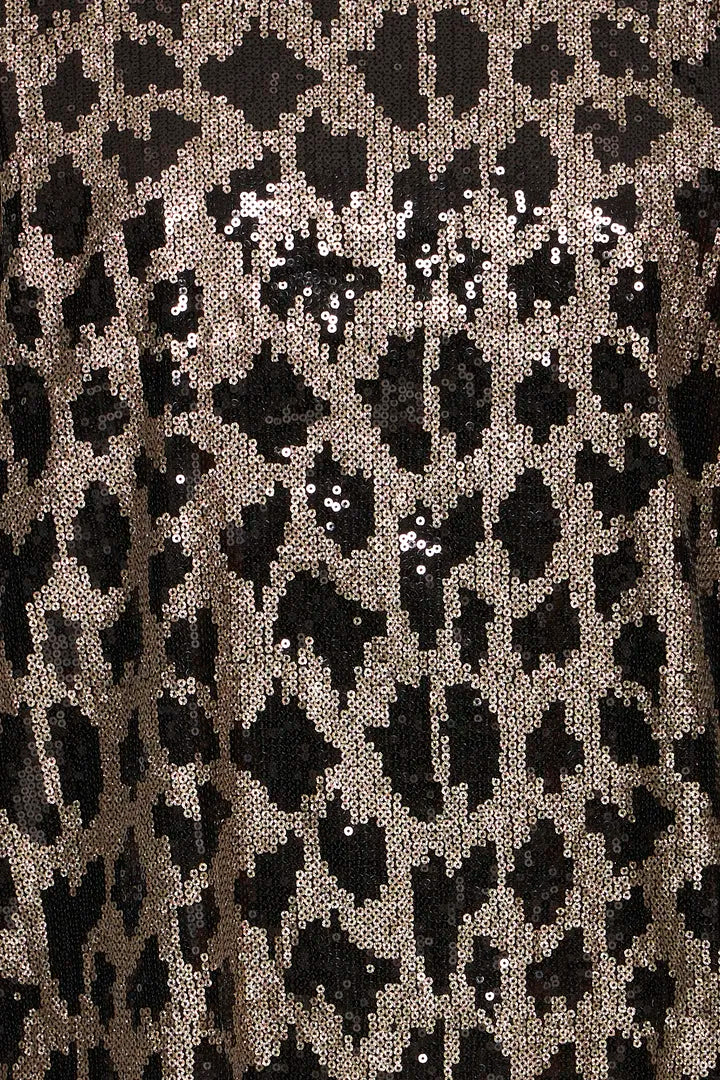 Pulz Sequin Leopard Print Top image 2