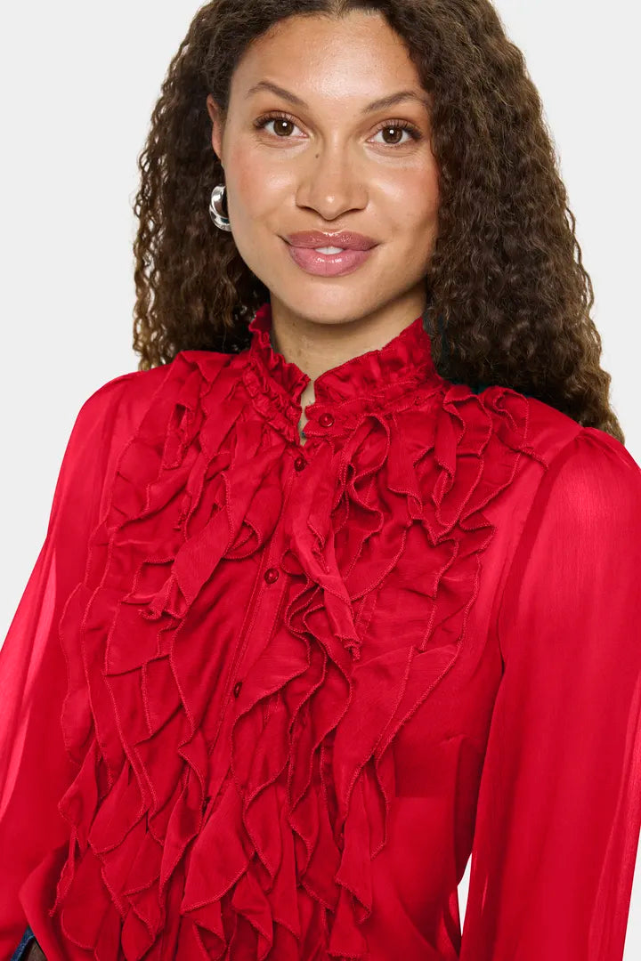 Saint Tropez Ruffle Front Lily Shirt Top image 5