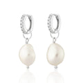 Sparkle Huggie Baroque Pearl Earrings  image 0