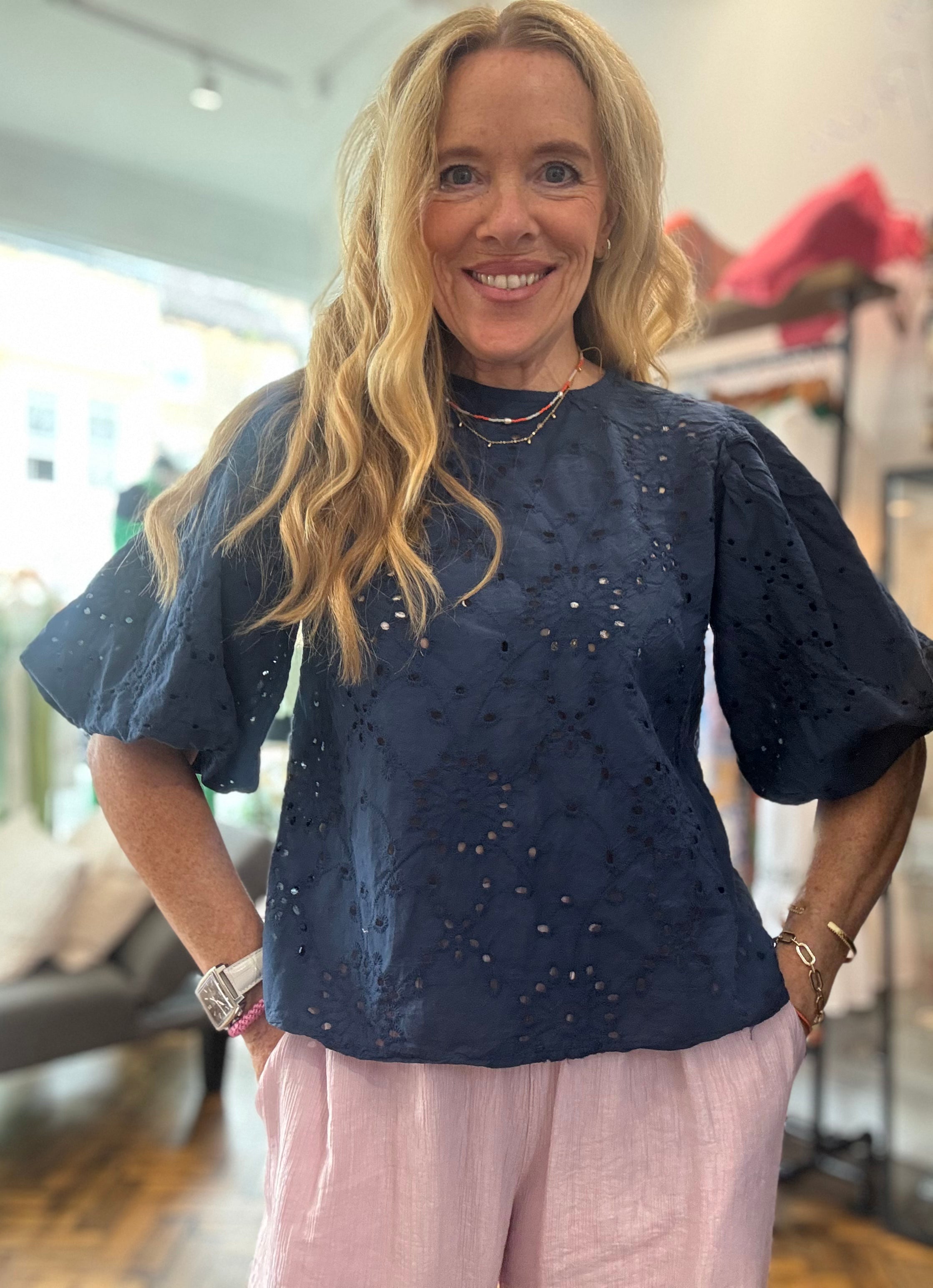 Harper Cotton Broderie Blouse Top image 3