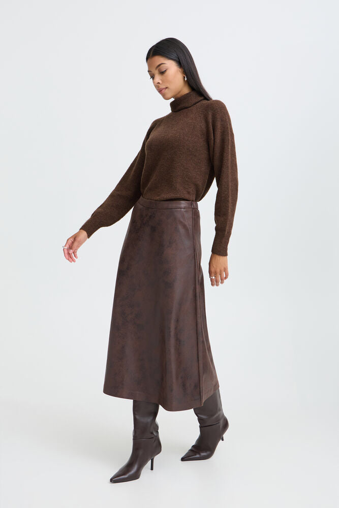 BYoung Mona Rollneck Sweater in Chocolate Brown image 3