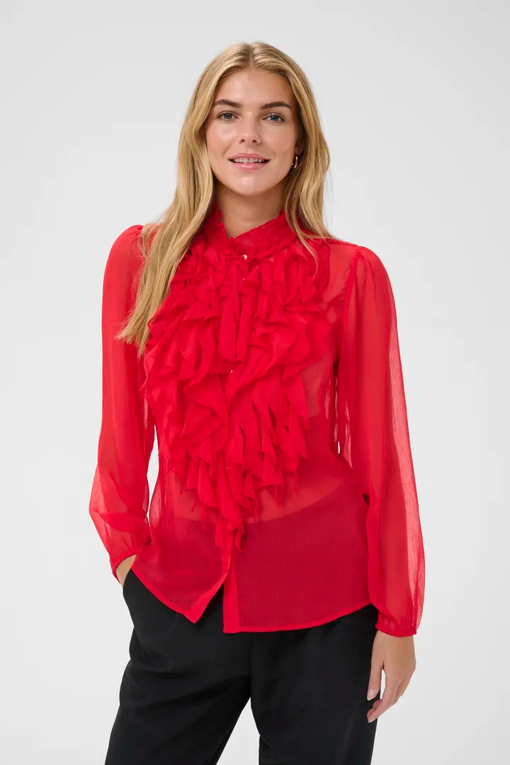 Saint Tropez Ruffle Front Lily Shirt Top image 0