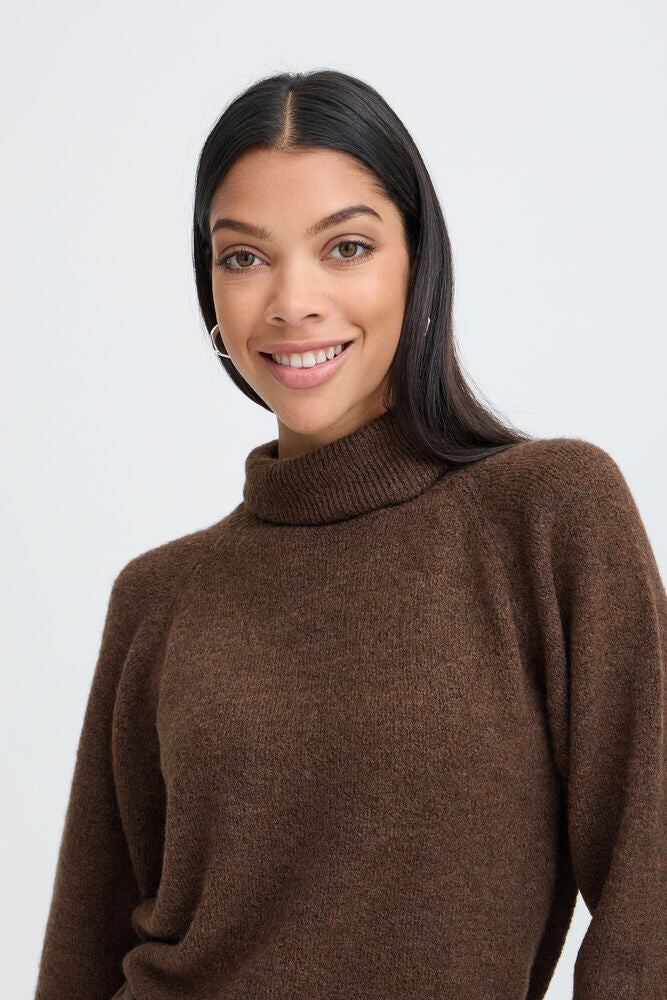 BYoung Mona Rollneck Sweater in Chocolate Brown image 0