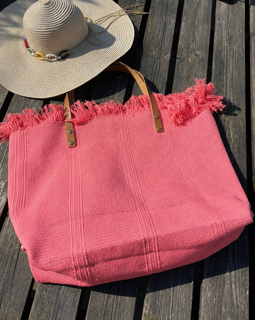 Amalfi Frayed Edge Cotton Beach Bag image 0
