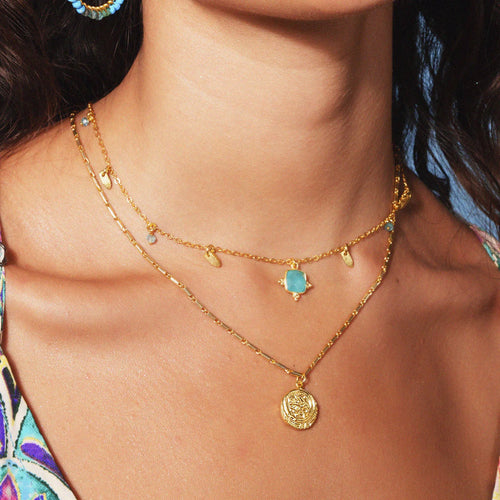 Anvi Gold Coin Short Necklace  image 1