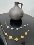 Gold Silver Clover Bracelet image 0
