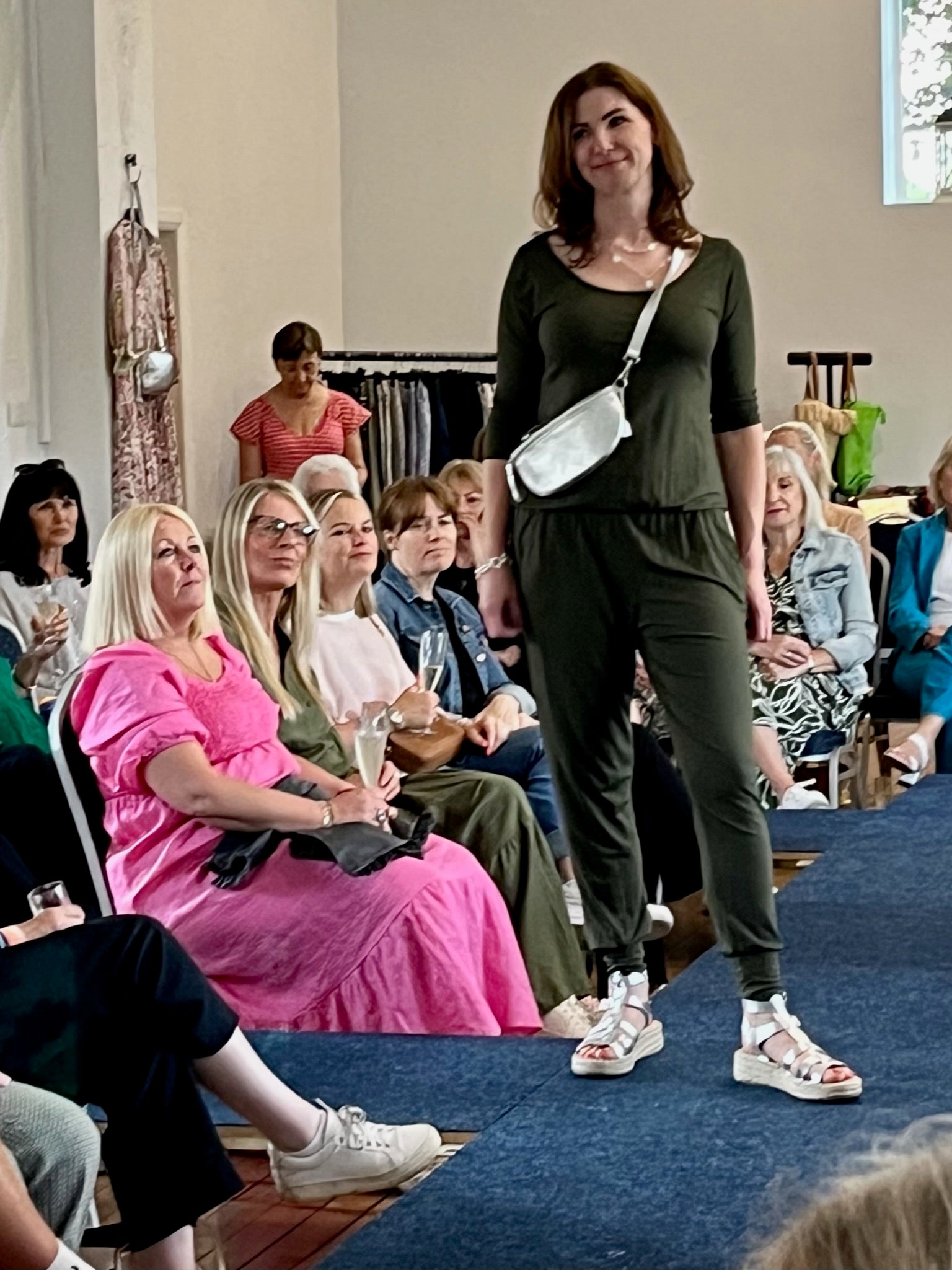 Scoop Neck Jersey Jumpsuit with Sleeves