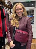 Maxi Half Moon Leather Crossbody Bag