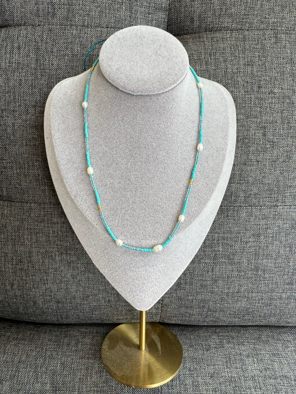 Sunshine Bead Pearl Short Necklace