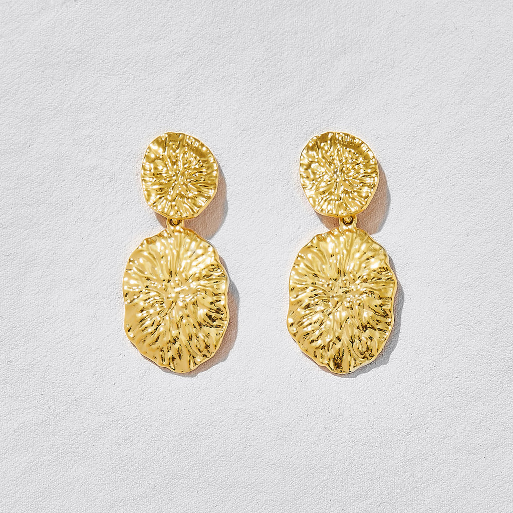 Neptune Gold Disc Earrings image 1