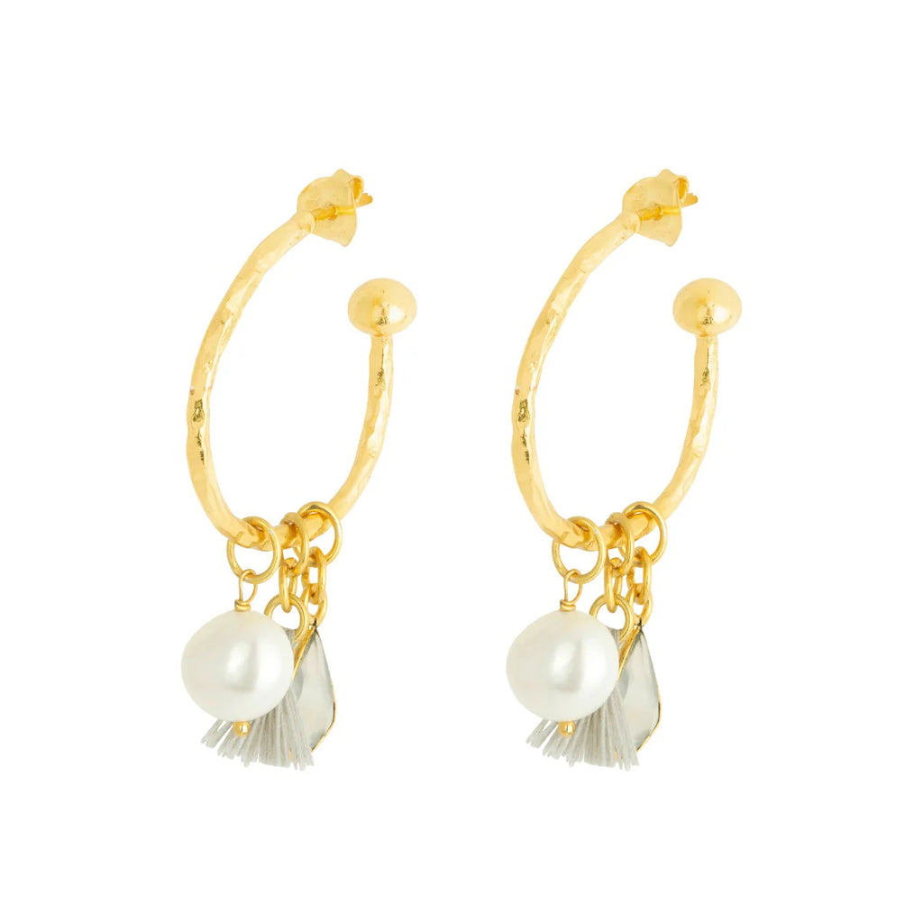 Nicky White Small Charm Hoops image 1