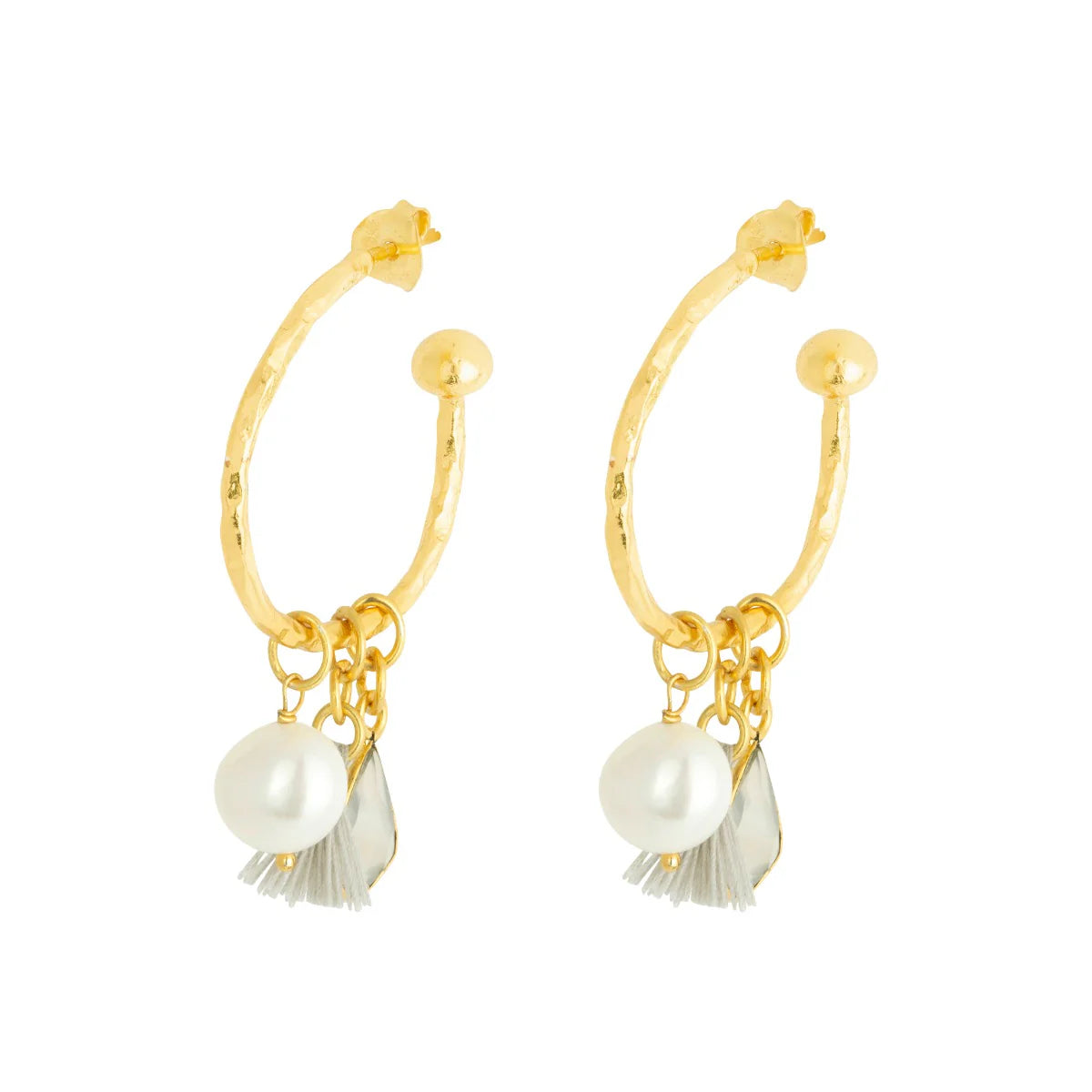 Nicky White Small Charm Hoops image 1