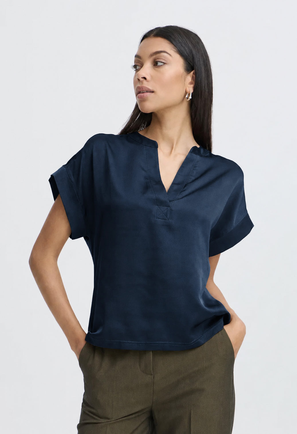 B Young Lita V Neck Shirt Top image 0