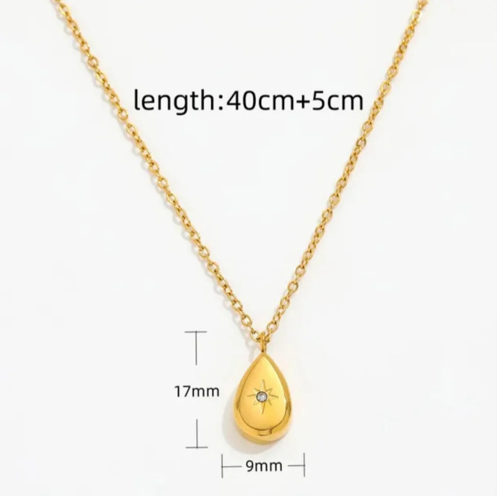 Rectangle Crystal Pendant Necklace in Silver  image 1