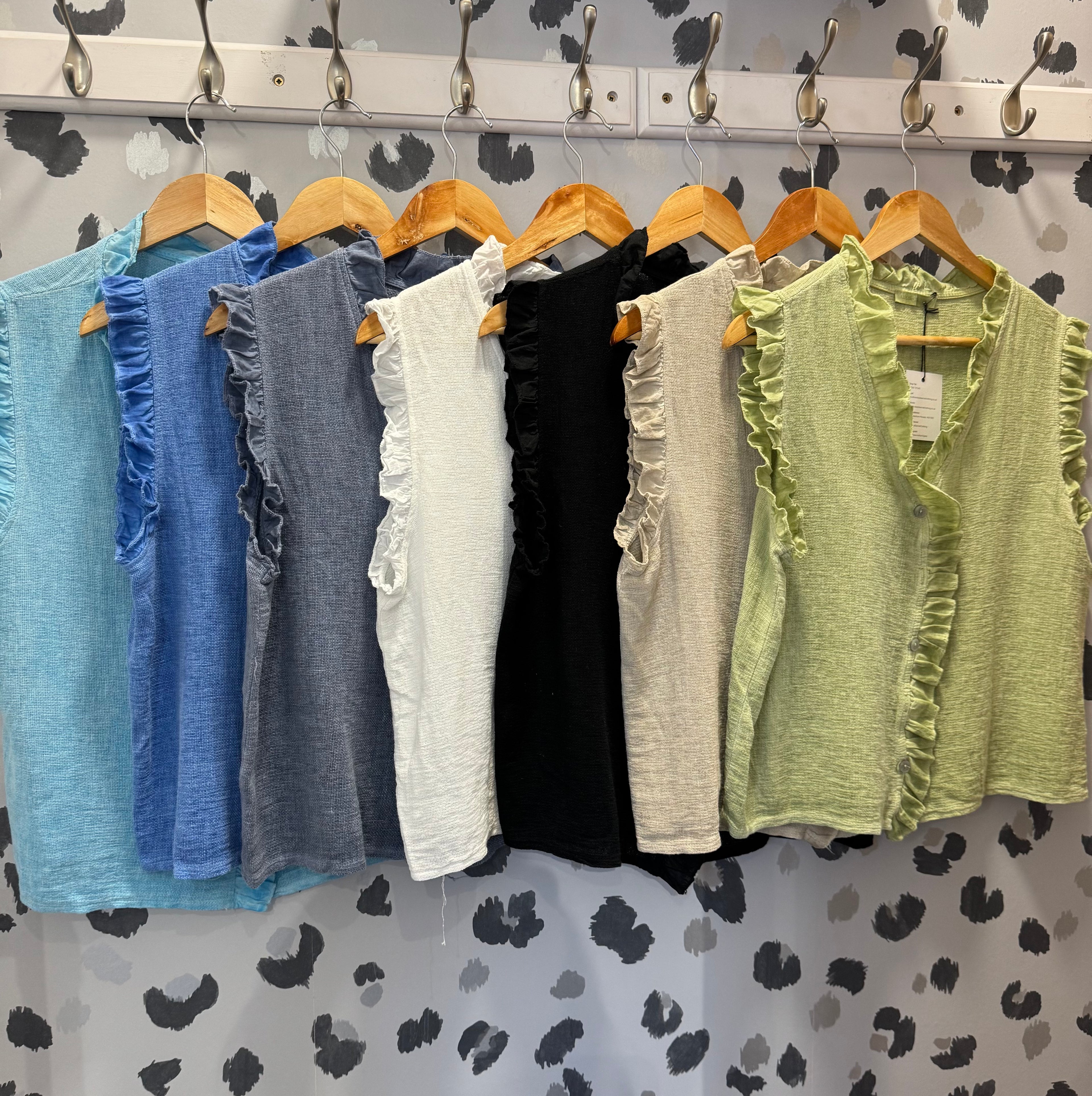 Beanie Cotton Linen Frill Top image 3