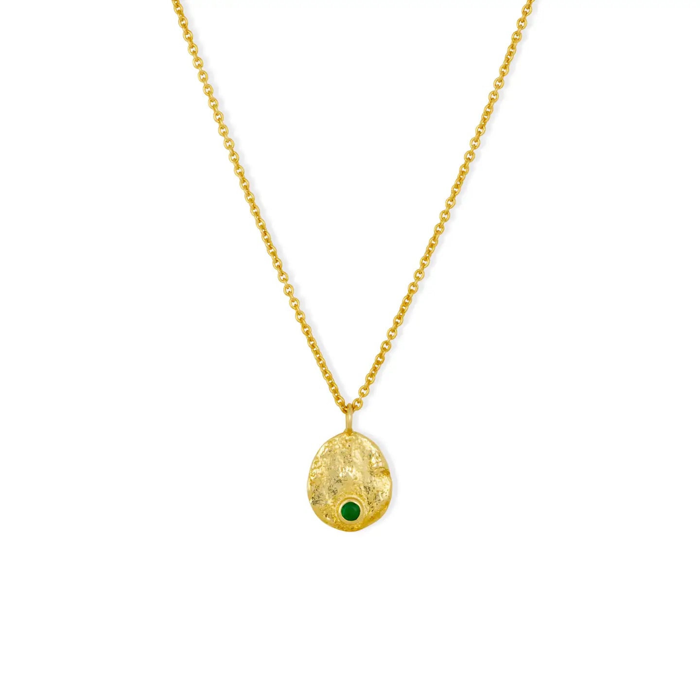 Venice Gold Coin Necklace Green image 1
