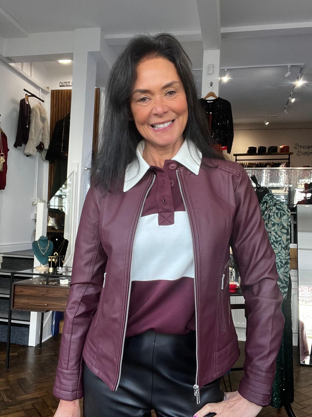 B Young Bya Faux Leather Biker Jacket image 5