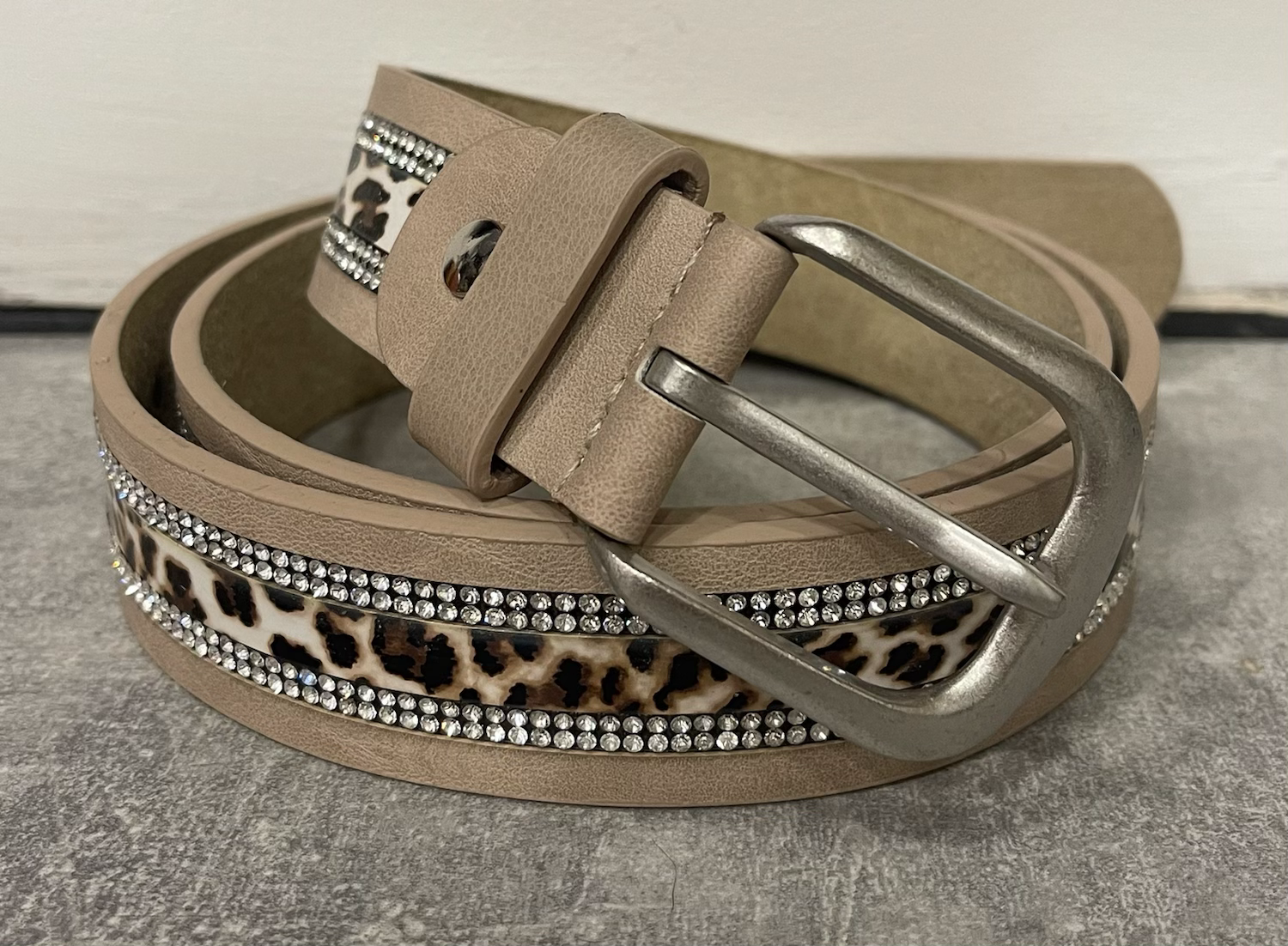 Leopard Print & Sparkle Leather Belt image 1