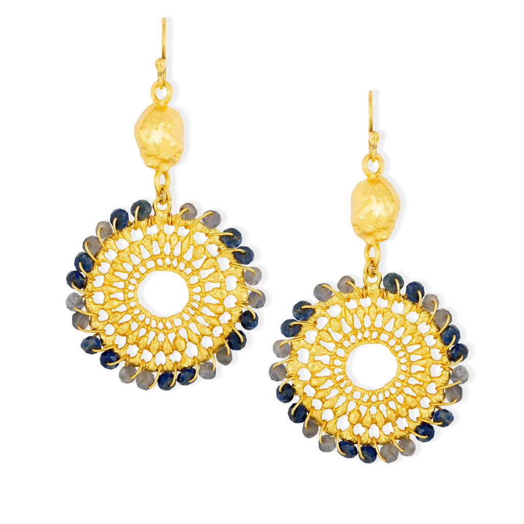 Cairo Statement Navy Trim Earrings image 2