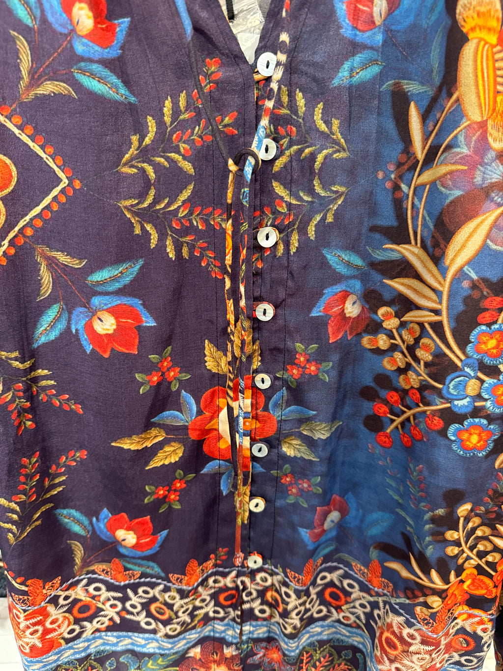 Tequila Button Through Printed Shirt Top