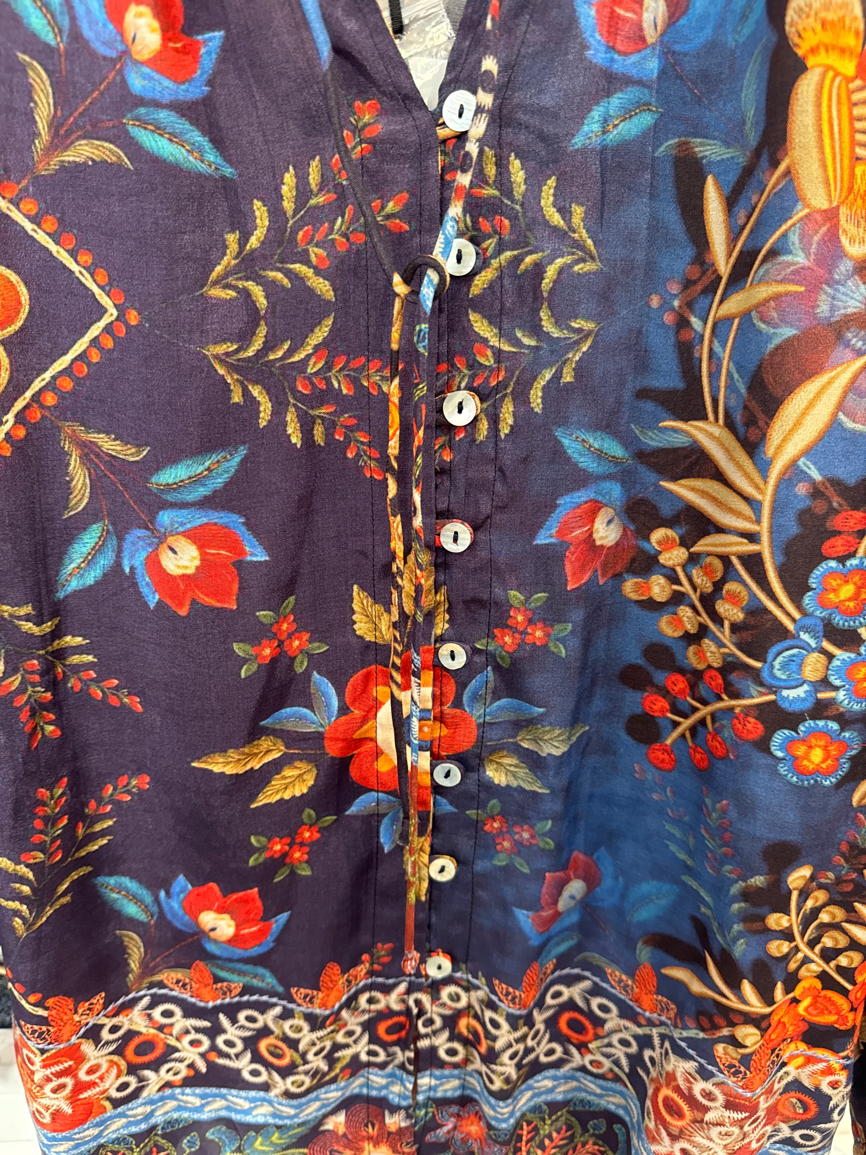 Tequila Button Through Printed Shirt Top